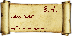 Babos Azár névjegykártya